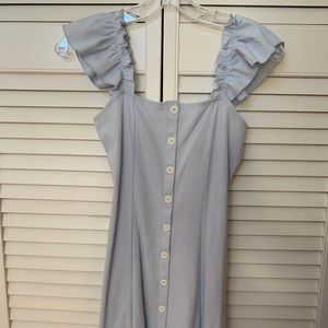 Baby Blue Button Up Forever 21 Mini Dress